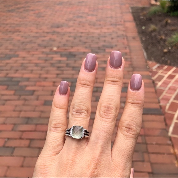 David Yurman Ring w Prasiolite and Diamonds - Picture 3 of 5